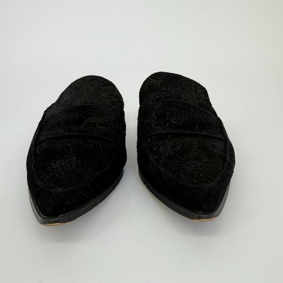 Vtg Charles David Mule Slides Size 8.5 Retro Suede Paisley 90s Regency Victorian - Picture 3 of 8